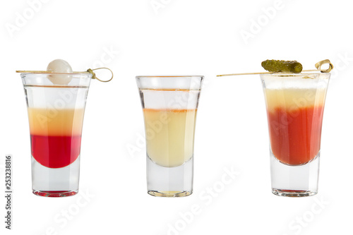 Wallpaper Mural Popular alcohol shots on a white background. Three shots. Torontodigital.ca
