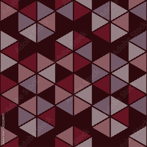 Trendy seamless pattern designs. Figures from multi-colored hexagons. Vector geometric background. Can be used for wallpaper  textile  invitation card  wrapping  web page background.
