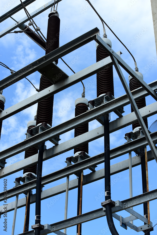 Highpower tower Power transmission system.High voltage transmission