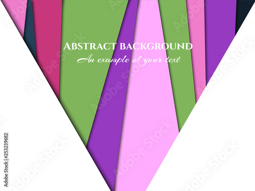Background paper cut. Abstract paper ornament for design with straight multi-colored layers. Art of carving. Vector