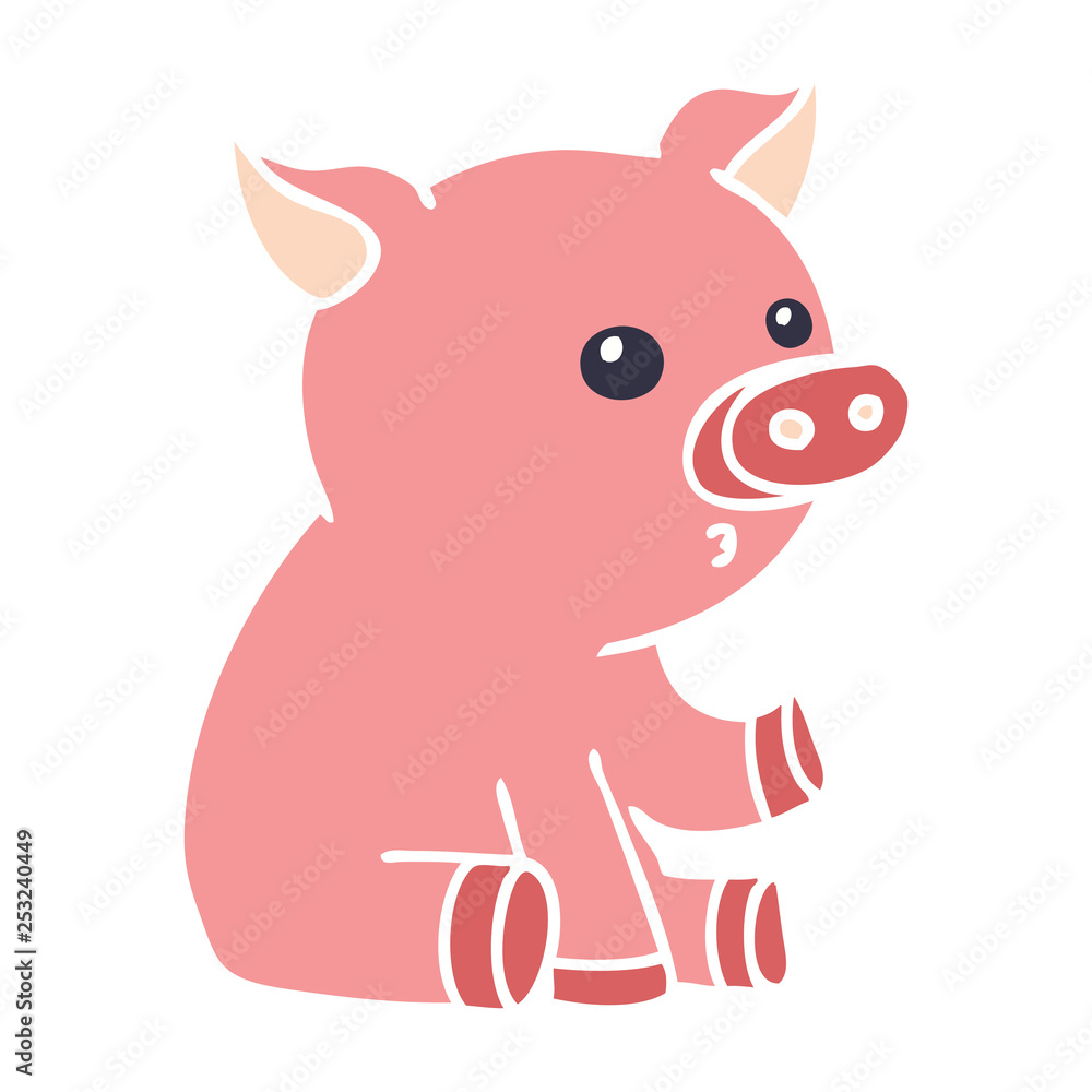 quirky hand drawn cartoon pig quirky hand drawn cartoon pig