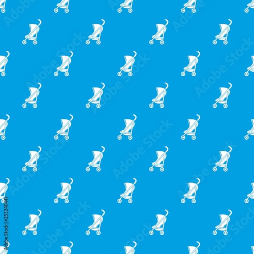 Baby carriage simple pattern vector seamless blue repeat for any use