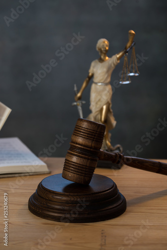 Judge's gavel gavel and law book