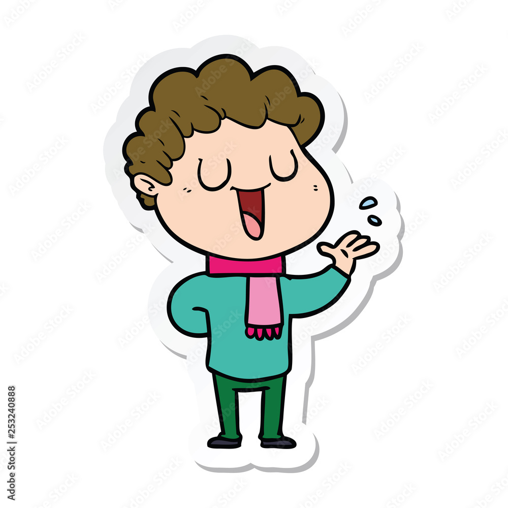 sticker of a cartoon man talking sticker of a cartoon man talking