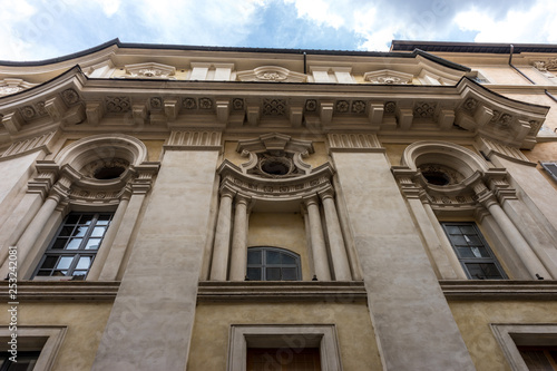 Italy, Rome, Roman Forum, a clock on the side of a building