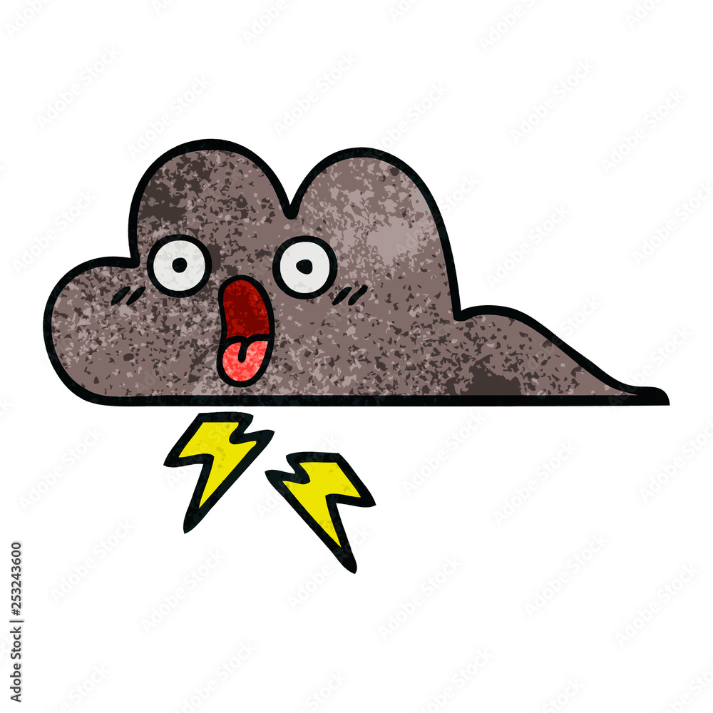 retro grunge texture cartoon storm cloud retro grunge texture cartoon storm cloud
