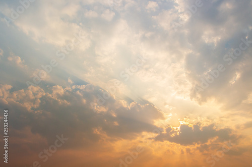 .colorful dramatic sky with cloud at sunset