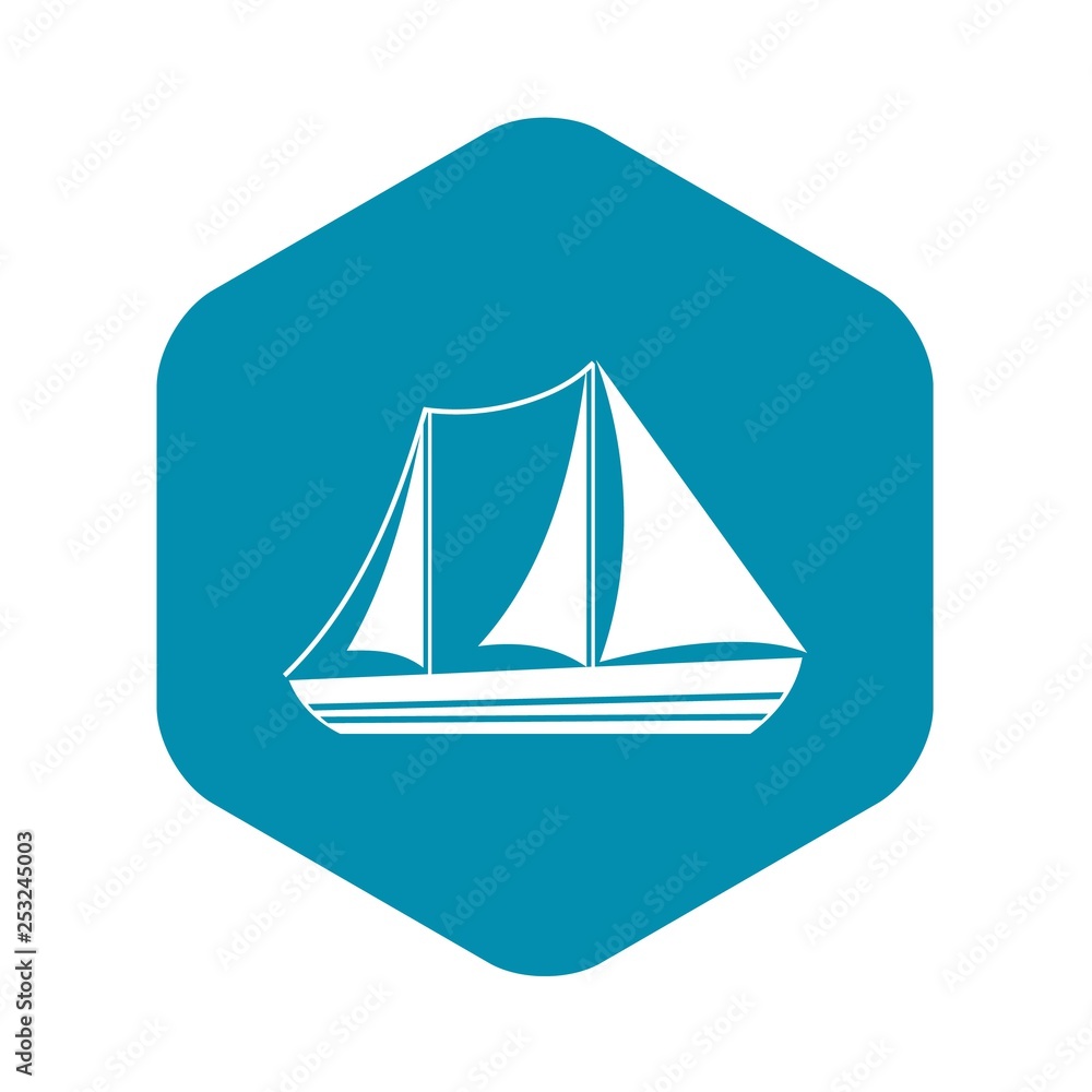 Yacht icon in simple style isolated on white background. Sea transport symbol