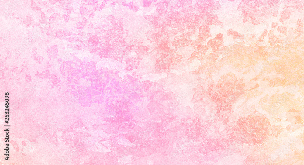 Grunge paint light pink watercolour background on white paper texture.  Abstract soft magenta shades aquarelle illustration. Watercolor canvas for  creative design, vintage cards, retro templates. Stock Photo | Adobe Stock