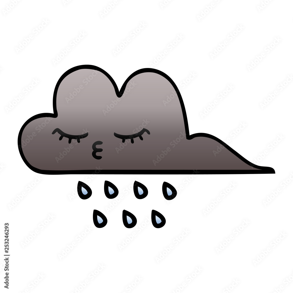 gradient shaded cartoon storm rain cloud gradient shaded cartoon storm rain cloud