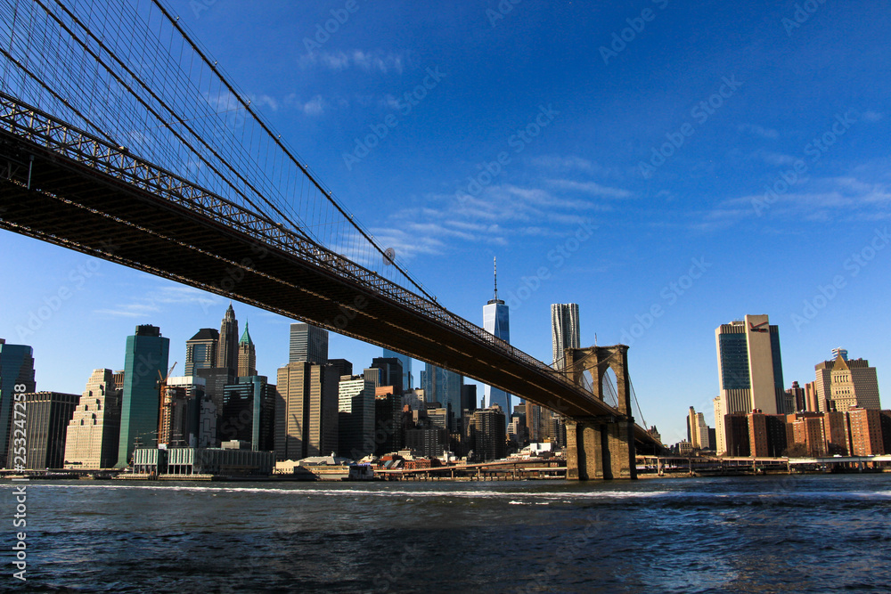 Manhattan skyline and bridge 