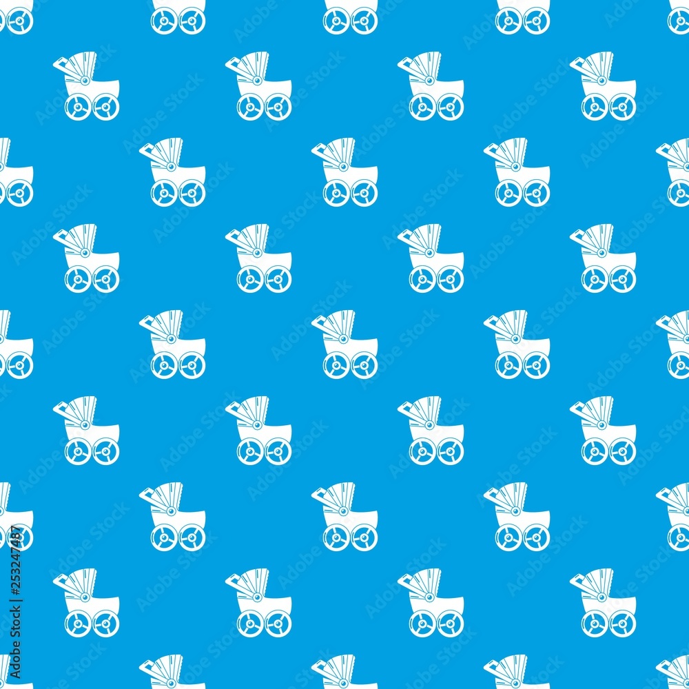 Baby carriage big pattern vector seamless blue repeat for any use Baby carriage big pattern vector seamless blue repeat for any use