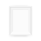 Realistic empty white picture frame on a wall. Vector illustration Isolated on white background