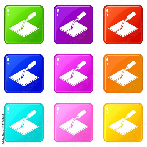 Welding torch icons set 9 color collection isolated on white for any design
