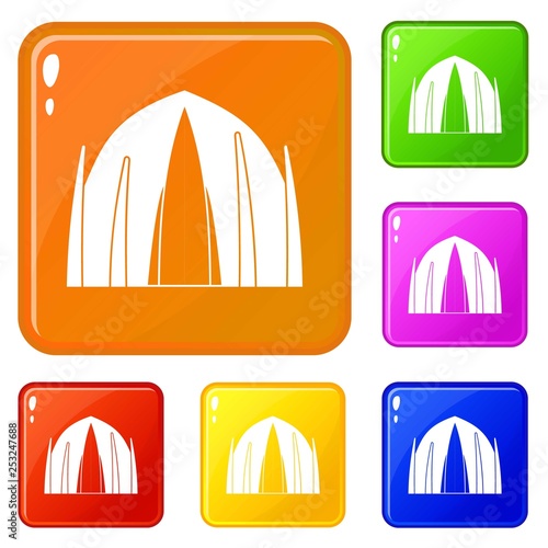 Human house icons set collection vector 6 color isolated on white background