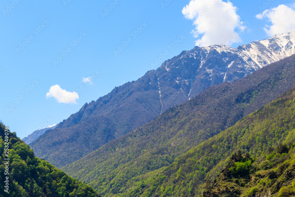 View on the Caucasian mountains in Georgia View on the Caucasian mountains in Georgia