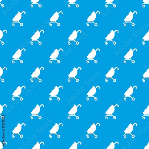 Baby carriage pink pattern vector seamless blue repeat for any use