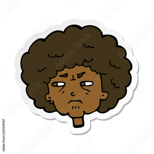 sticker of a cartoon bitter old woman