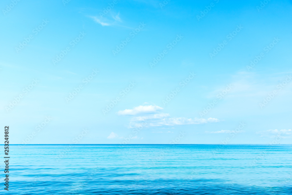 tropical beach and sea with blue sky, summer vacation concept 