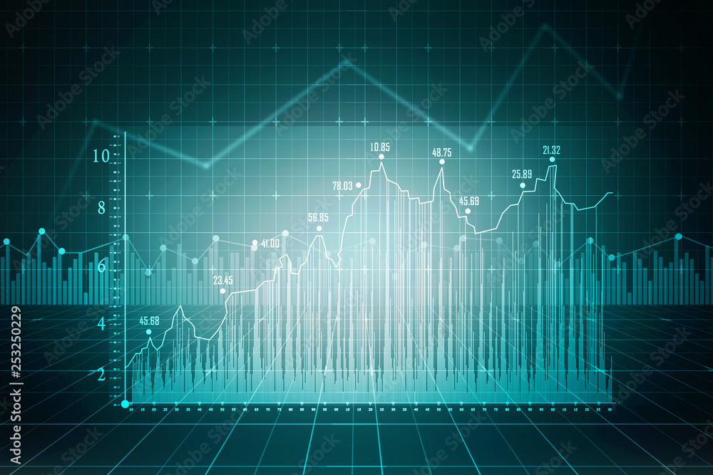 2d rendering Stock market online business concept. business Graph 2d rendering Stock market online business concept. business Graph