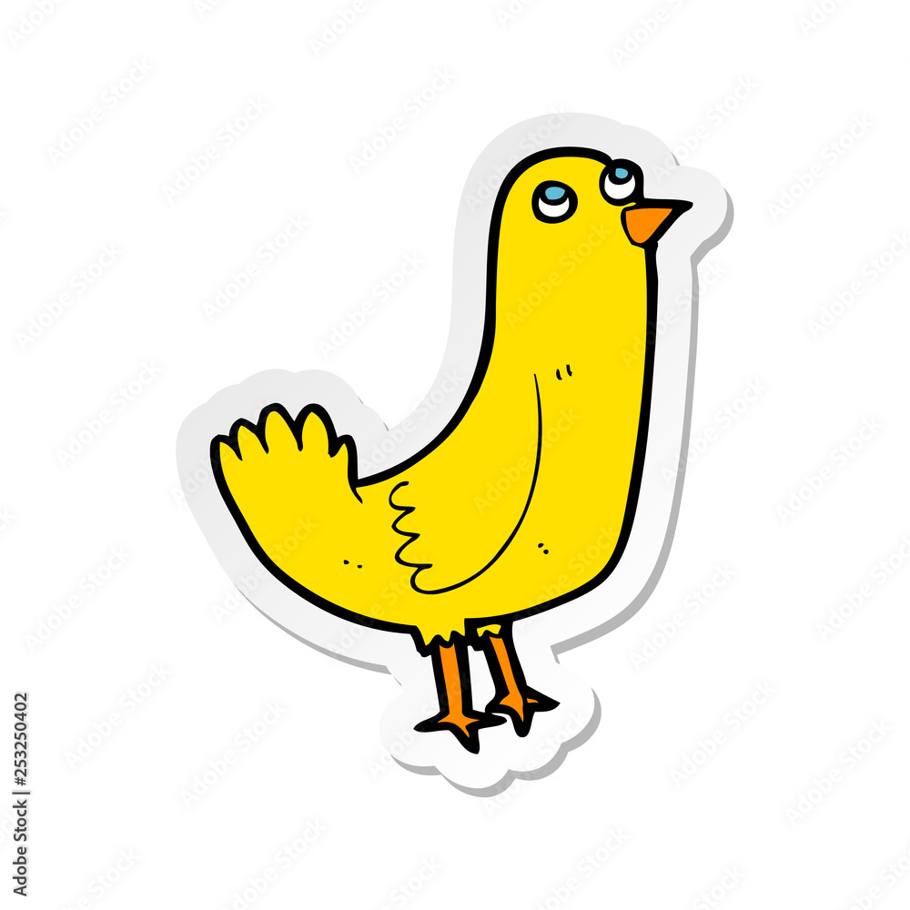 sticker of a cartoon bird