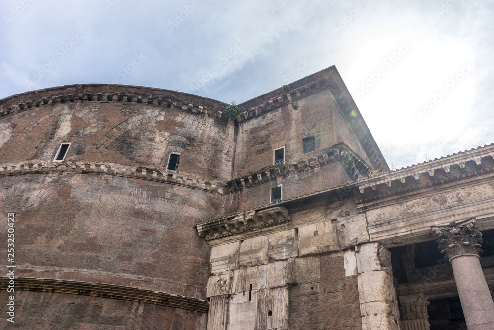 Tourists visit the Pantheon, Roman Pantheon is one of the best-known sights of Rome