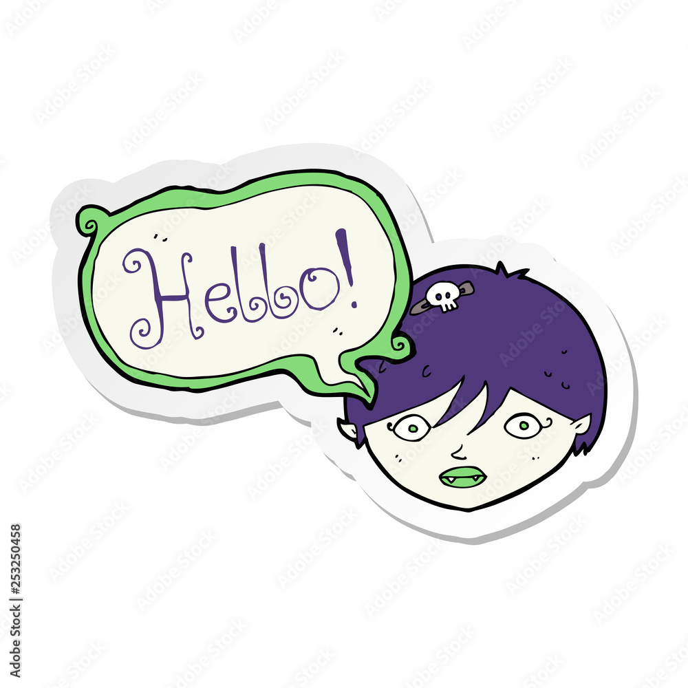 sticker of a cartoon halloween vampire girl sticker of a cartoon halloween vampire girl