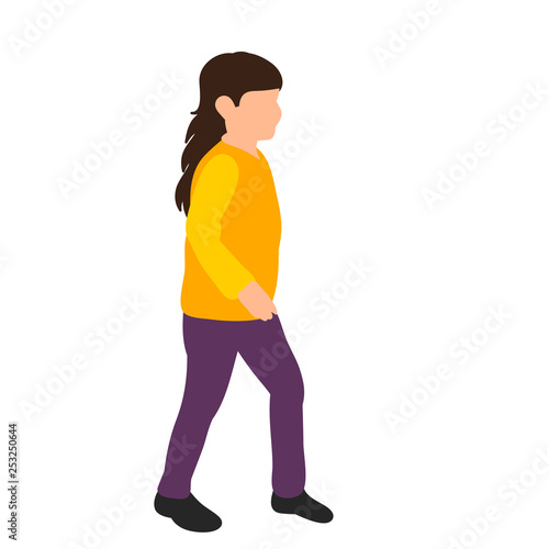 vector, in isolation, child girl, without a face