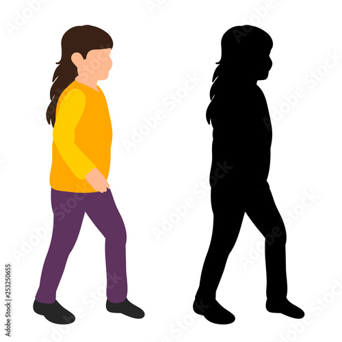 vector, in isolation, child girl, without a face