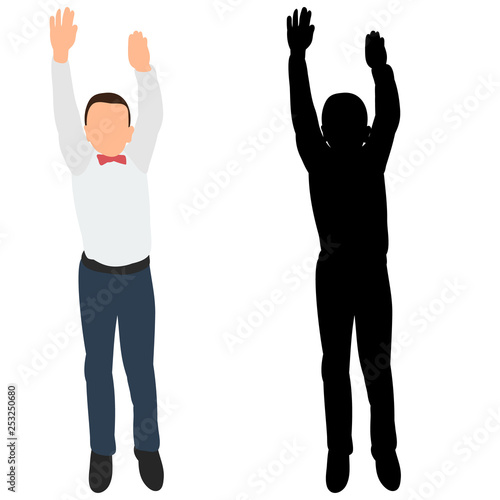 isolated, boy jumping, without a face