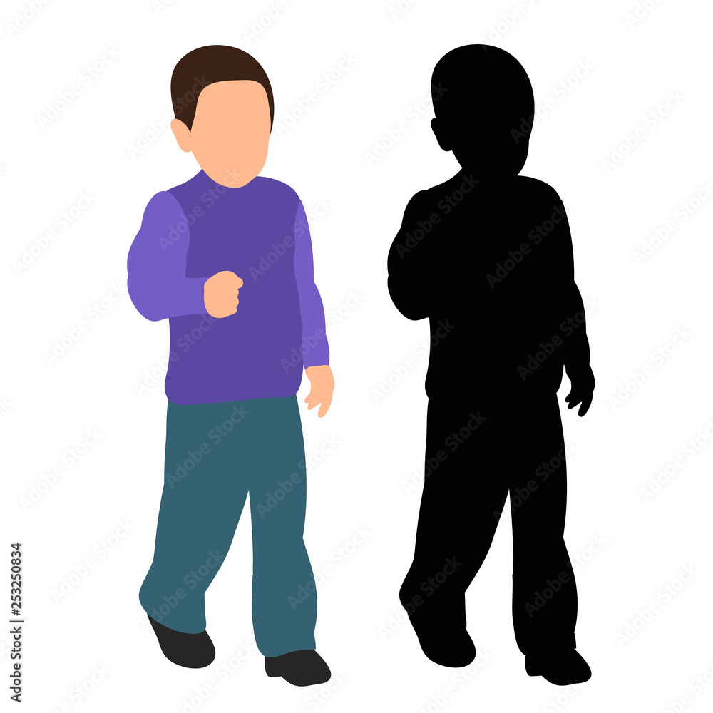 vector, in isolation, child boy, without a face