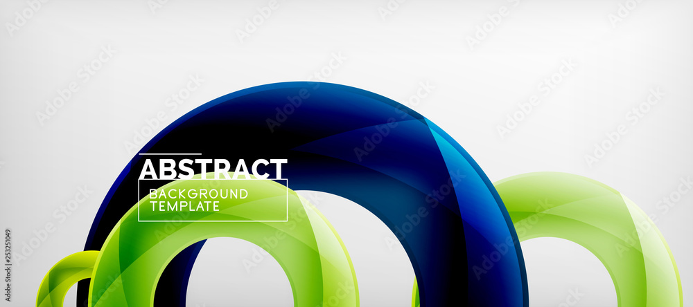 Flying circles geometric abstract background Flying circles geometric abstract background