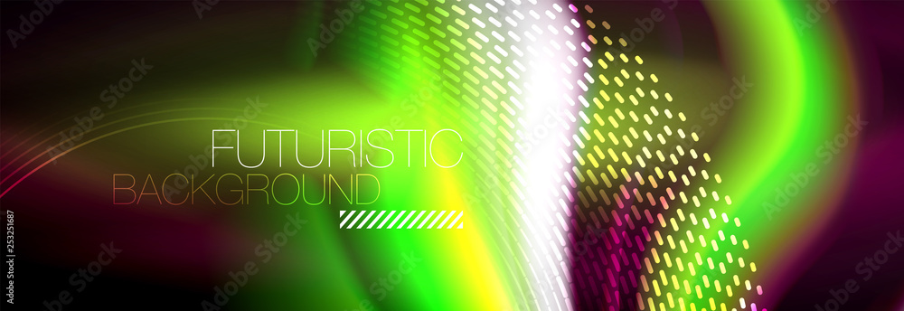 Fluid color neon wave lines background, neon liquid color futuristic paint template Fluid color neon wave lines background, neon liquid color futuristic paint template