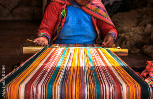 Traditional knitting detail colorful 