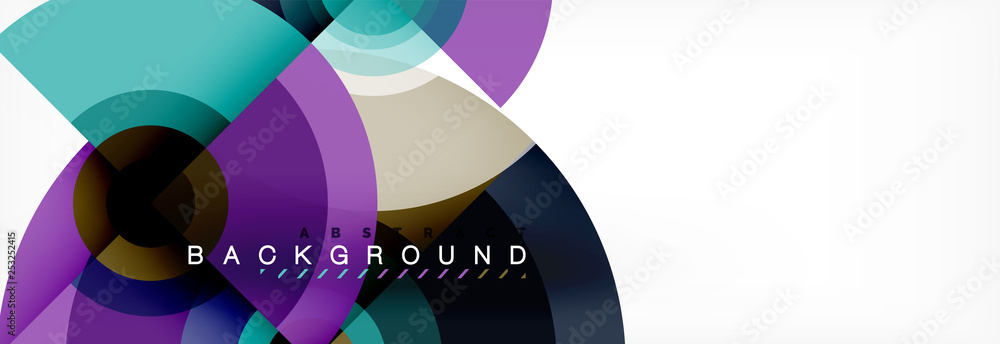 Flying circles geometric abstract background Flying circles geometric abstract background