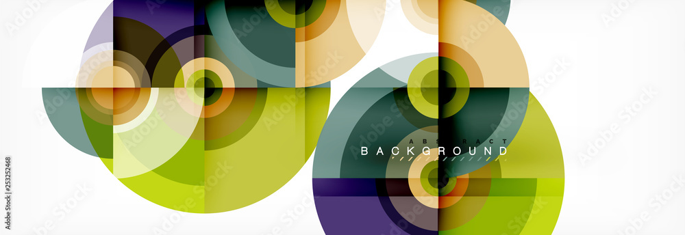Circle abstract background with triangular shapes for modern design, cover, template, brochure, flyer.