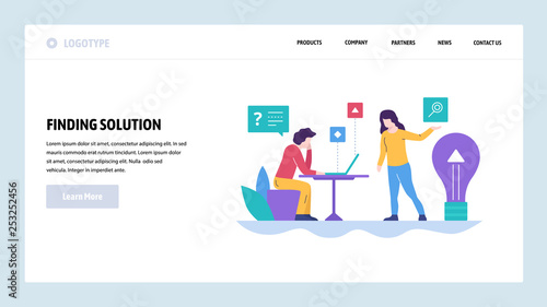Vector web site design template. Business solution and new creative idea. Landing page concepts for website and mobile development. Modern flat illustration.