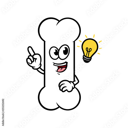 Cartoon Bone Character With Idea
