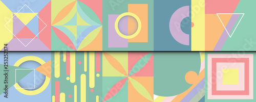 set geometric pastels background.Flat lay.decoration for your design