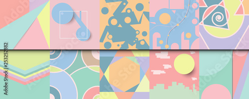 set geometric pastels background.Flat lay.decoration for your design