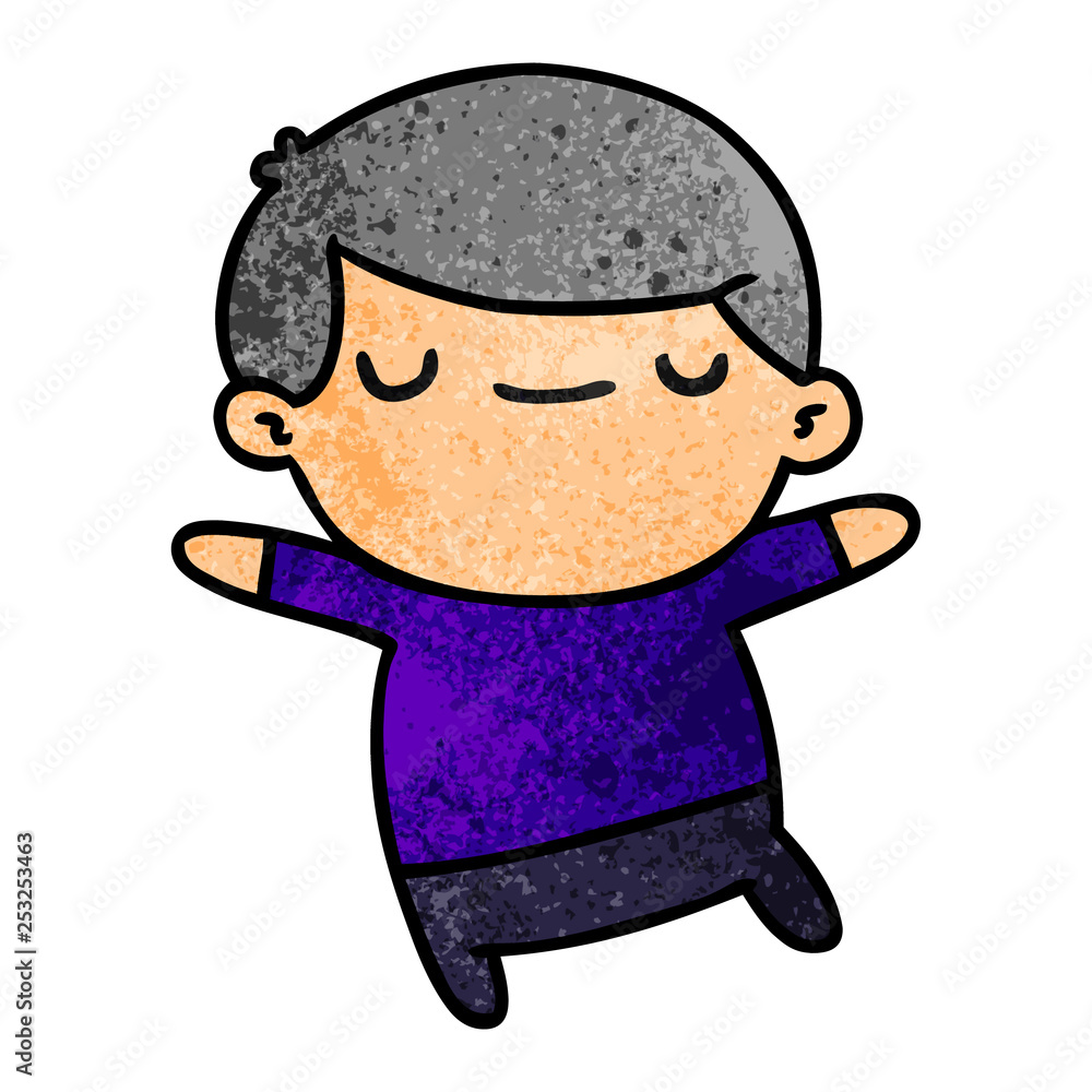 textured cartoon of kawaii cute older man textured cartoon of kawaii cute older man