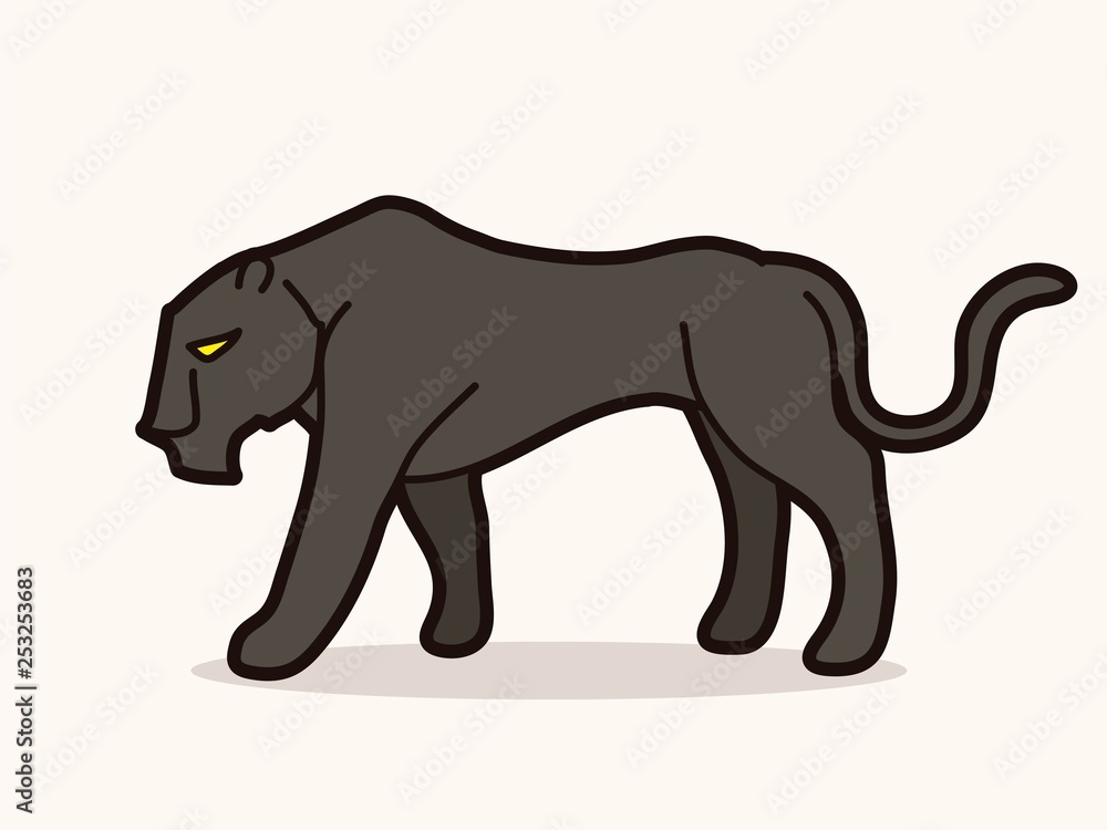 Panther Black tiger graphic vector.