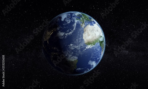 Great image of the earth. The shadow shows the night and the day on the planet.