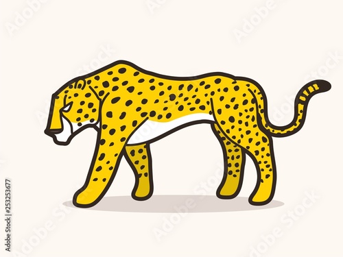 Fototapeta Naklejka Na Ścianę i Meble -  Cheetah side view tiger graphic vector