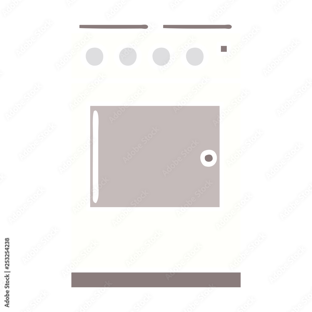 flat color retro cartoon oven and cooker flat color retro cartoon oven and cooker