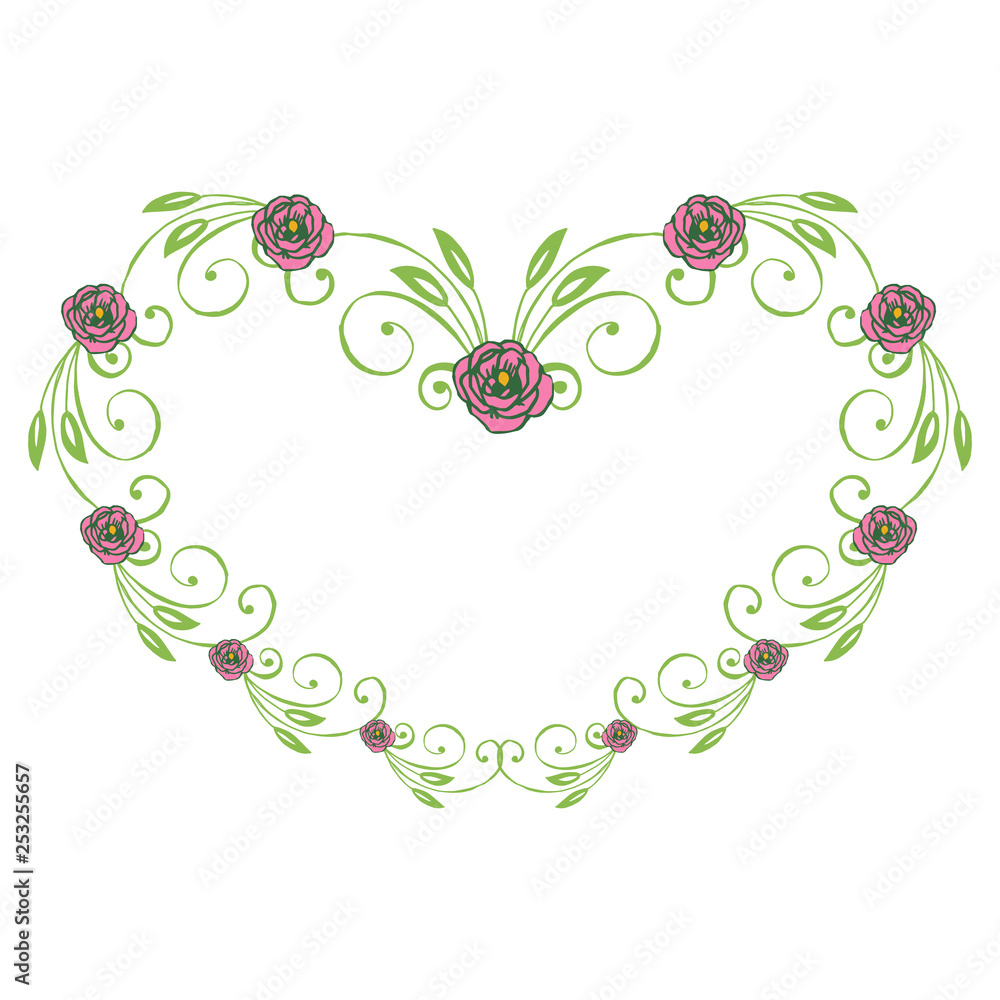 Vector illustration greeting card template with design artwork leaf floral frame hand drawn Vector illustration greeting card template with design artwork leaf floral frame hand drawn