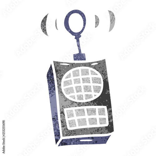 retro cartoon doodle of a walkie talkie