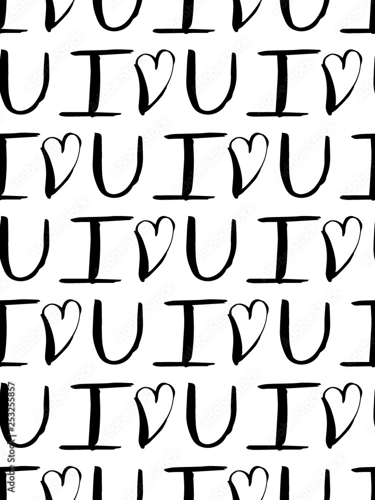 vector seamless pattern of handlettering for valentine s day i love you