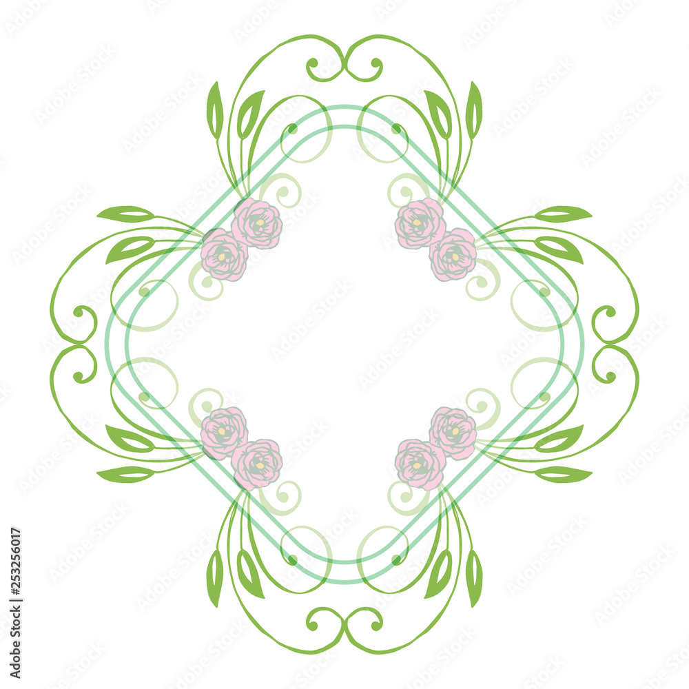 Vector illustration greeting card template with design artwork leaf floral frame hand drawn Vector illustration greeting card template with design artwork leaf floral frame hand drawn