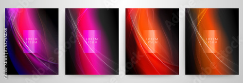 Abstract red dark wavy background with thin thin light lines,